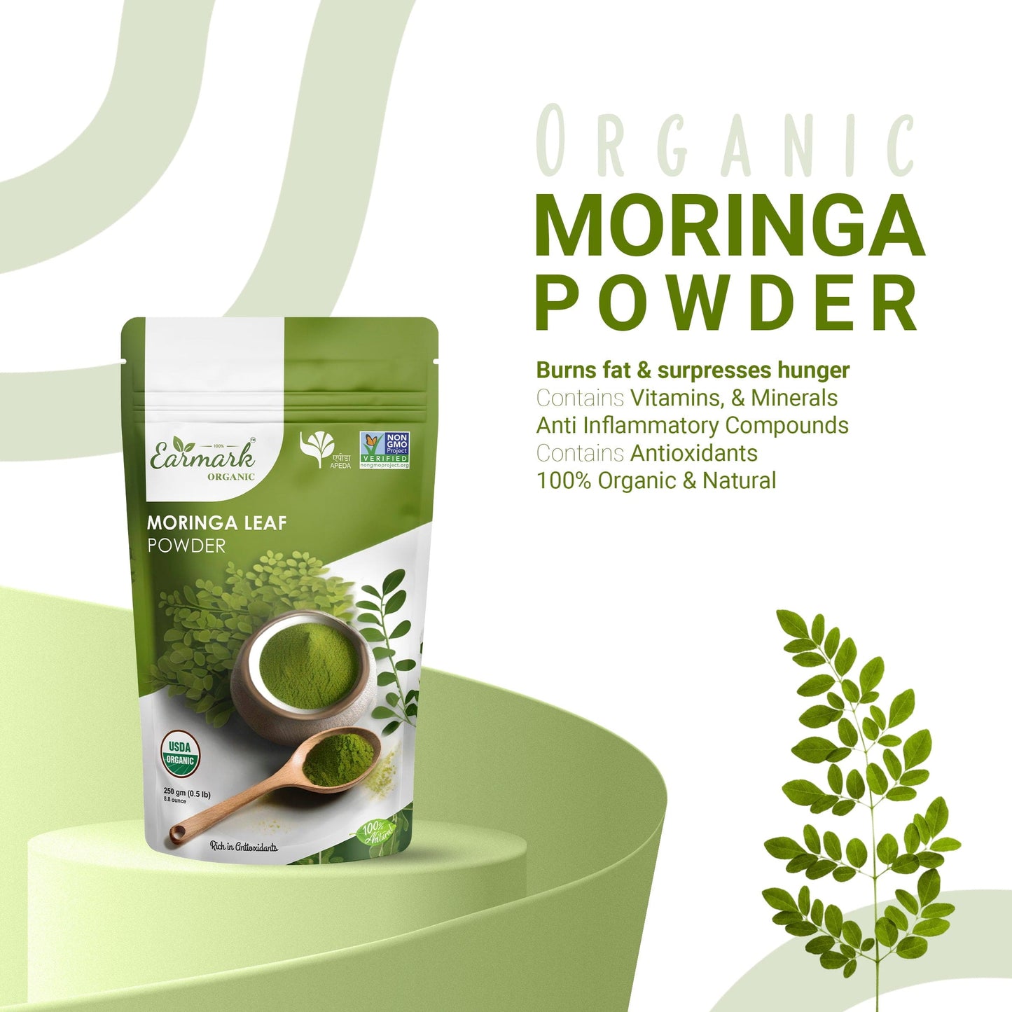 Organic product showcase from Earmark Organic – promoting healthy, natural living.