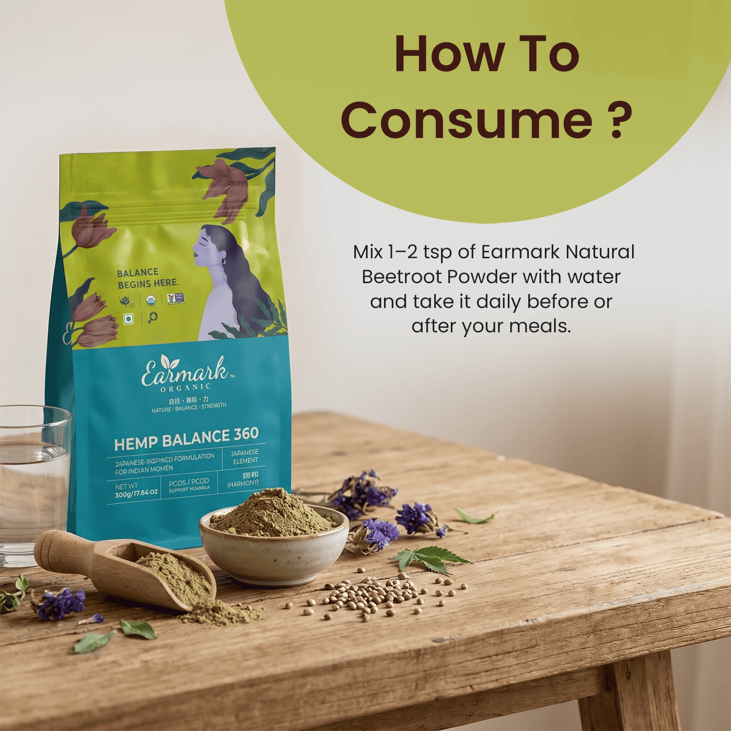 Earmark Organic Japanese Inspired Hemp Balance 360- 500g